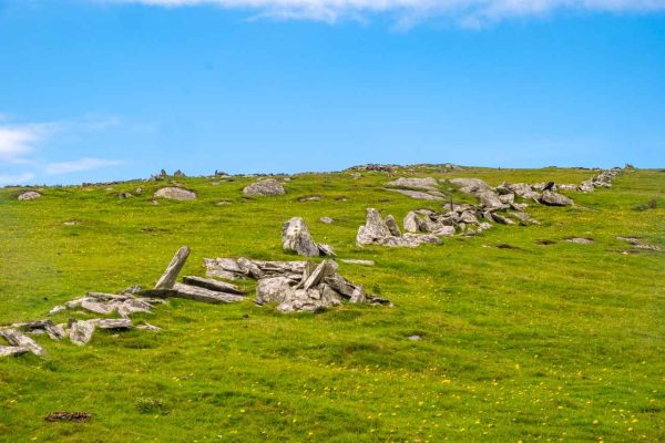 Inishkea_Island_01 stones in grass on Inishkea Island